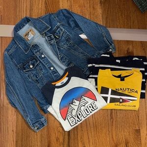 Denim jacket and 3 long sleeve shirts to go with it